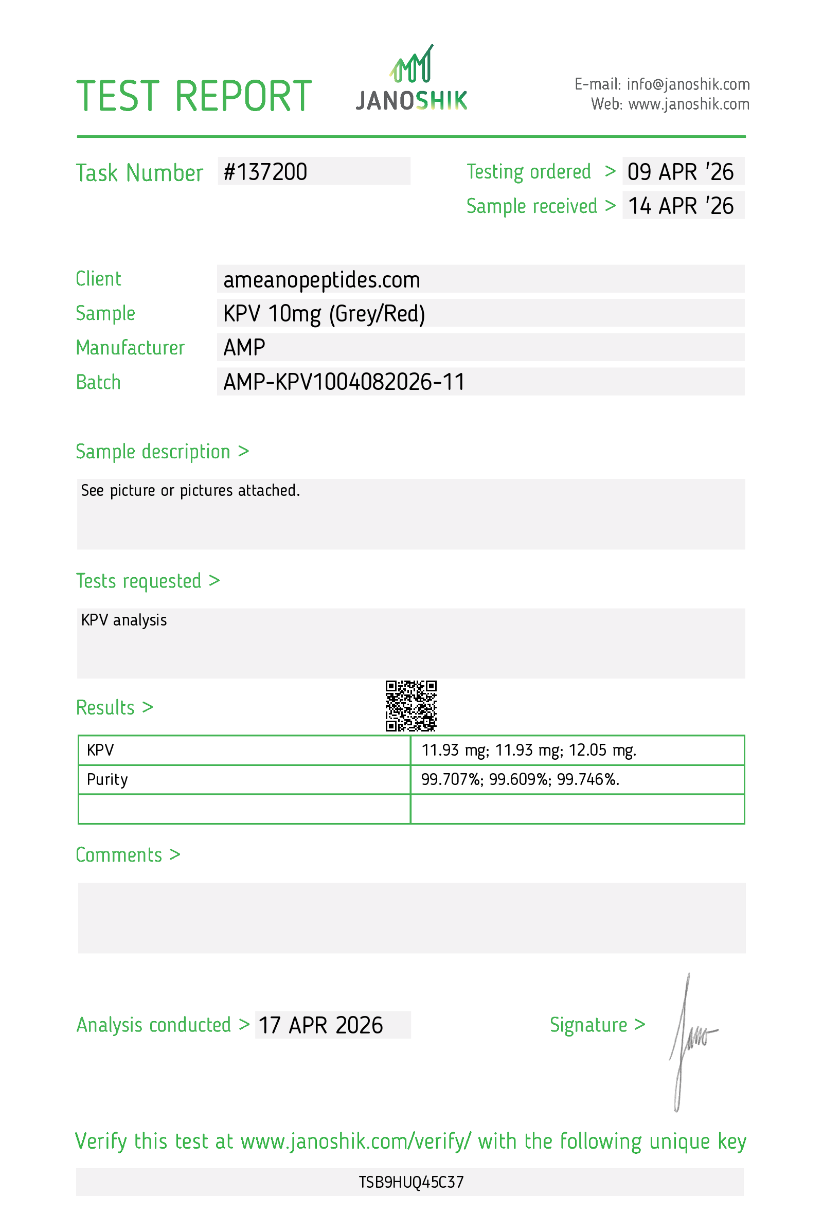 Ameano Peptides KPV 10mg - Image 2
